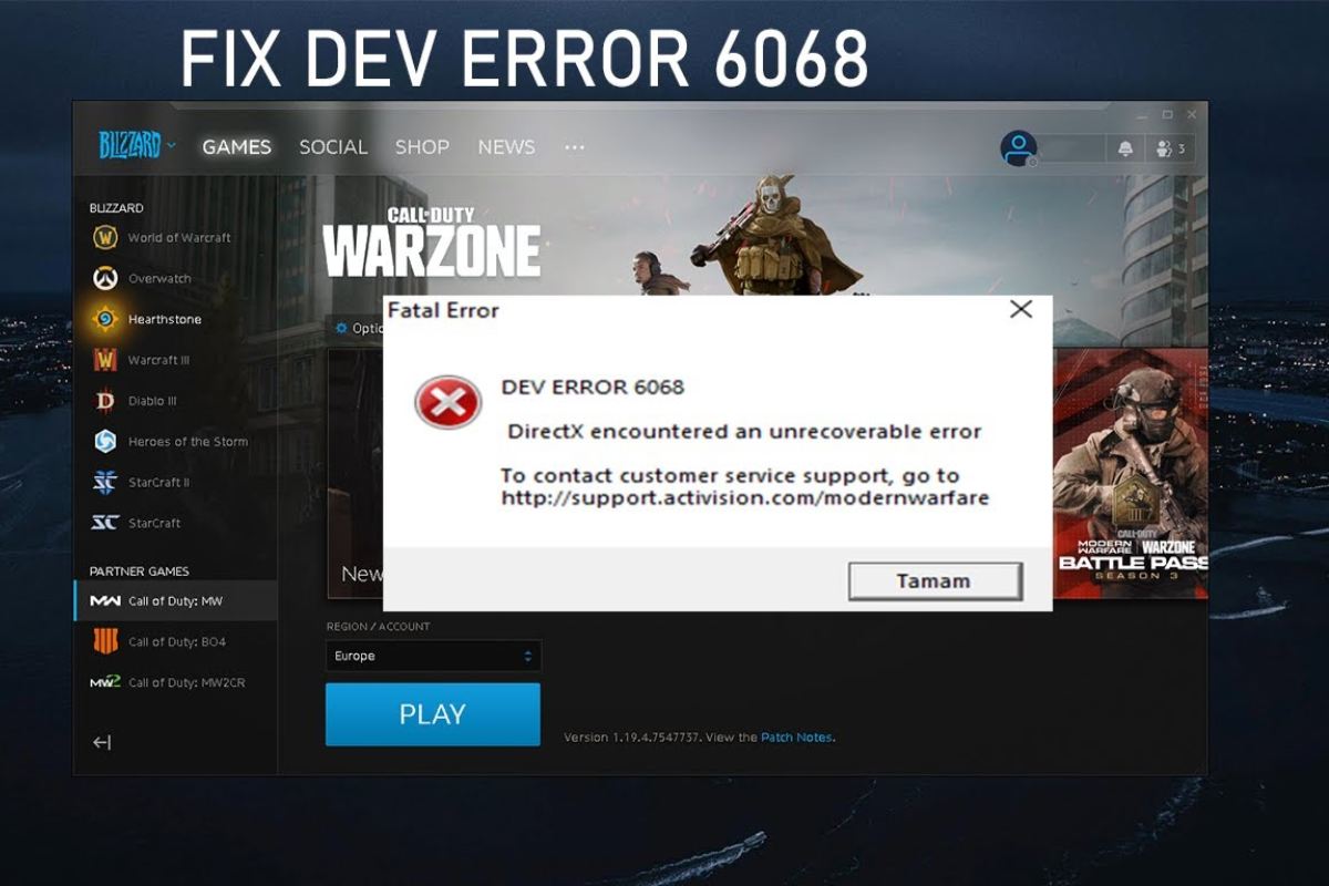 Почему не запускается call of duty. Ошибка Call of Duty Warzone. Варзон ошибка. Ошибка 6068 в Call of Duty Warzone. Dev Error 6068 Call of Duty.